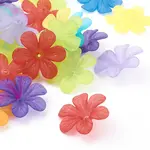 Mixed Color Transparent Frosted Acrylic Flower Beads