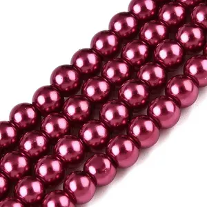 Baking Paint Glass Pearl Bead Strands