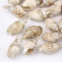 Electroplate Spiral Shell Pendants