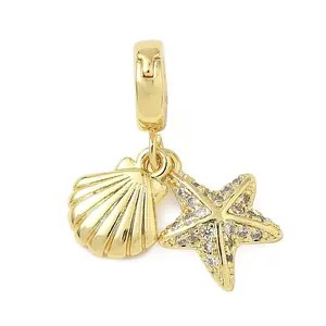 Brass Micro Pave Clear Cubic Zirconia Fold Over Clasps