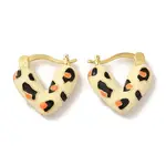 Rack Plating Brass Enamel Hoop Earrings