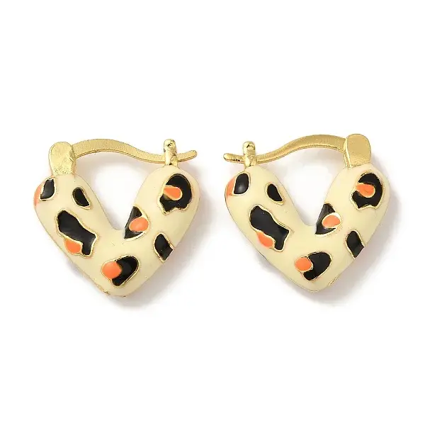 Rack Plating Brass Enamel Hoop Earrings