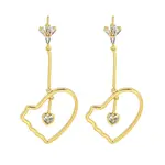 Rack Plating Heart Brass Micro Pave Clear Cubic Zirconia Earrings