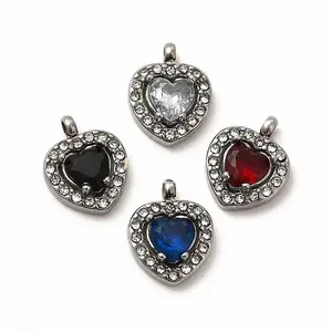 304 Stainless Steel Cubic Zirconia Pendants