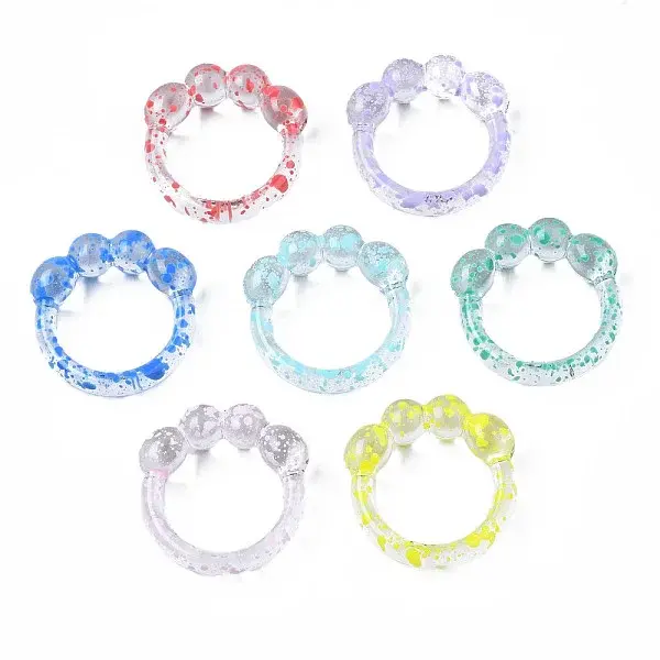 Spotted Chunky Transparent Acrylic Finger Ring