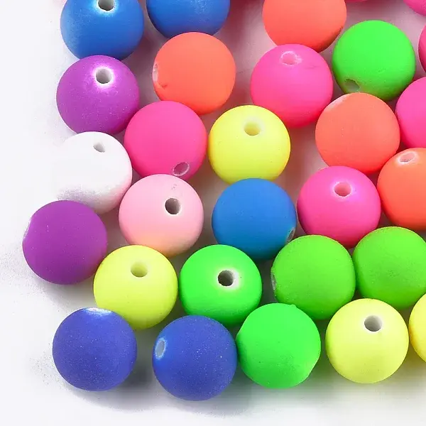 Rubberized Style Acrylic Beads