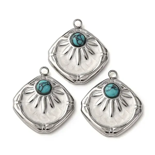 304 Stainless Steel White Enamel Pendants