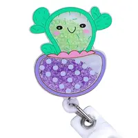 Rhinestone Quicksand Effect Acrylic & ABS Plastic Badge Reel