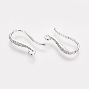 Brass Micro Pave Cubic Zirconia Earring Hooks