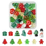 30Pcs Christmas Theme Transparent Glass Beads
