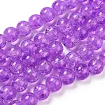 Spray Painted Crackle Glass Beads Strands