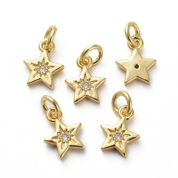 Brass Micro Pave Cubic Zirconia Pendants