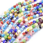 Round Handmade Millefiori Glass Beads Strands