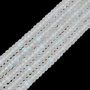 Frosted Transparent Glass Beads Strands