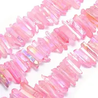 Electroplated Natural Quartz Crystal Beads Strands