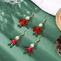 304 Stainless Steel Glass Human Dangle Earrings