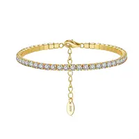 Real 14K Gold Plated 925 Sterling Silver Link Chain Bracelet