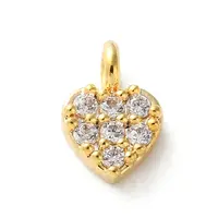 Brass Micro Pave Cubic Zirconia Charms