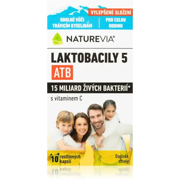 NatureVia Laktobacily 5 ATB kapsle s probiotiky 10 cps
