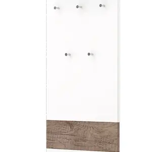 Věšákový panel orson - bílá/dub tmavý nebraska