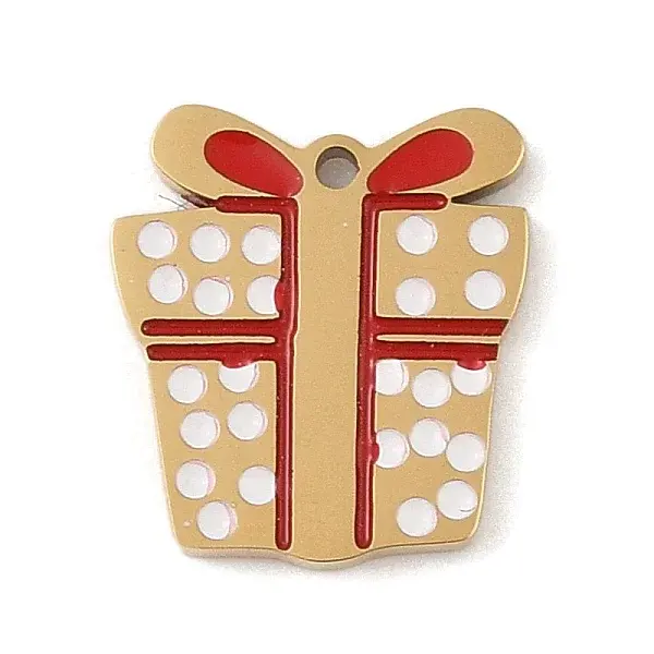 Christmas Theme Ion Plating(IP) 304 Stainless Steel Enamel Charms