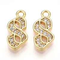 Brass Micro Pave Cubic Zirconia Charms