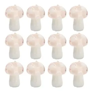 10Pcs Mushroom Handmade Lampwork Beads