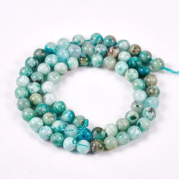 Natural Gemstone Hemimorphite Round Beads Strands