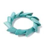 Dyed Synthetic Turquoise Leaf Beaded Stretch Bracelets