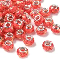 Transparent Resin Rondelle European Beads