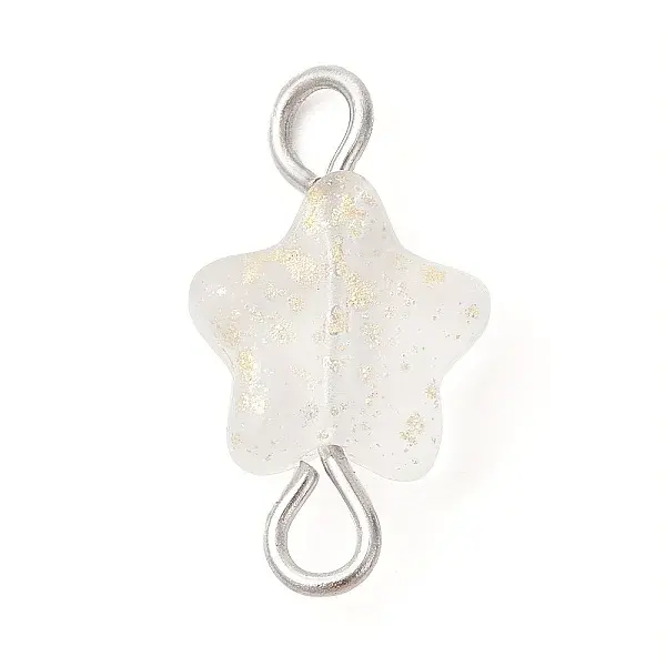 Spray Painted Glass Star Connector Charms