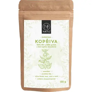 NATU Kopřiva list BIO RAW prášek v BIO kvalitě 130 g