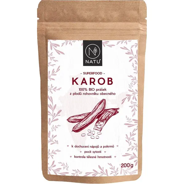 NATU Karob BIO prášek v BIO kvalitě 200 g