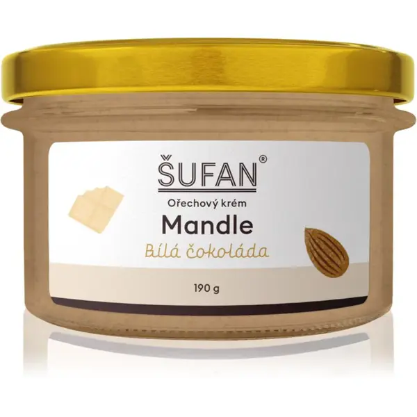 Šufan Mandlové máslo bílá čokoláda mandlový krém s čokoládou 190 g