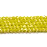 Opaque Solid Color Electroplate Glass Beads Strands