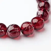 Drawbench Transparent Glass Round Beads Strands