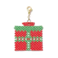 Christmas Gift Box Glass Seed Pendant Decoration