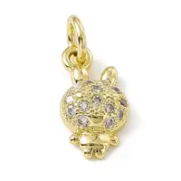 Brass Micro Pave Cubic Zirconia Charms