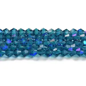 Transparent Electroplate Glass Beads Strands