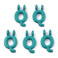 Rack Plating Spray Painted Alloy 2-Loop Link Pendants