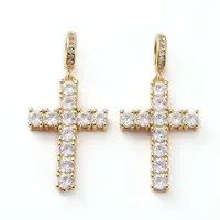 Brass Micro Pave Clear Cubic Zirconia Pendants