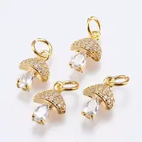 Brass Micro Pave Cubic Zirconia Charms