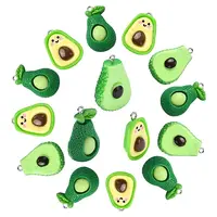 15Pcs 3 Styles Opaque Resin Fruit Pendants