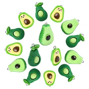 15Pcs 3 Styles Opaque Resin Fruit Pendants