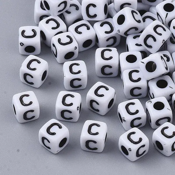 White Opaque Acrylic Beads