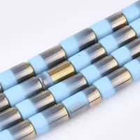 Half Electroplate Opaque Glass Beads Strands