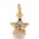 Brass Micro Pave Cubic Zirconia Charms