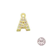 Real 18K Gold Plated 925 Sterling Silver Micro Pave Clear Cubic Zirconia Charms