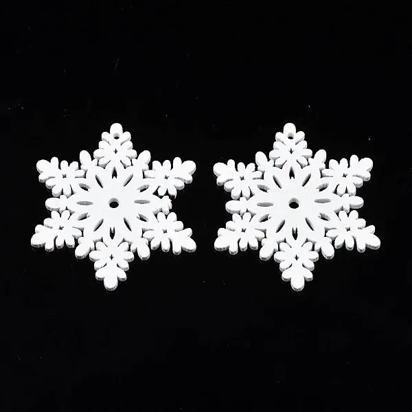 Christmas Theme Spray Painted Wood Big Pendants