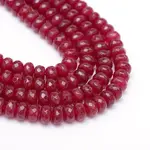 Faceted Rondelle Dyed Natural White Jade Bead Strands
